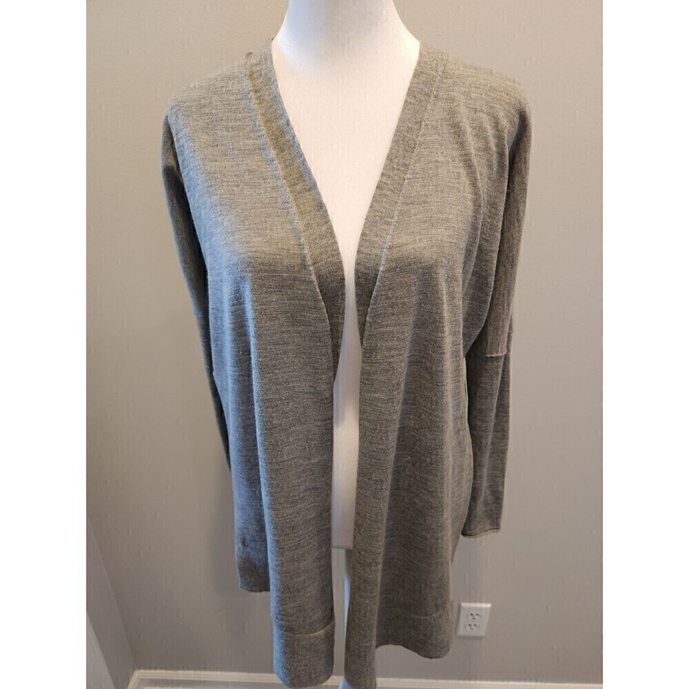J.crew womens open front gray merino wool cardigan sweater size xxs euc